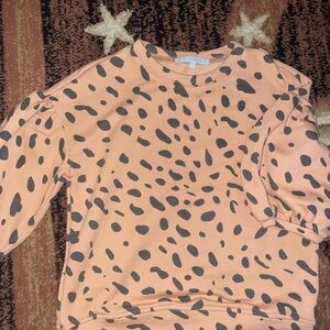 Karlie Peach and Black Polka Dot Sweater